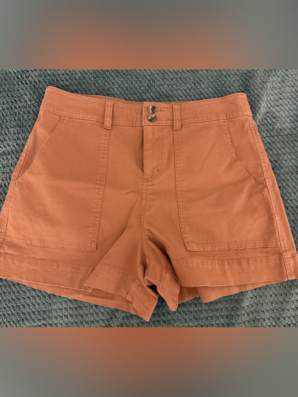 a new day Women's Rust Orange Utility Jean Shorts
